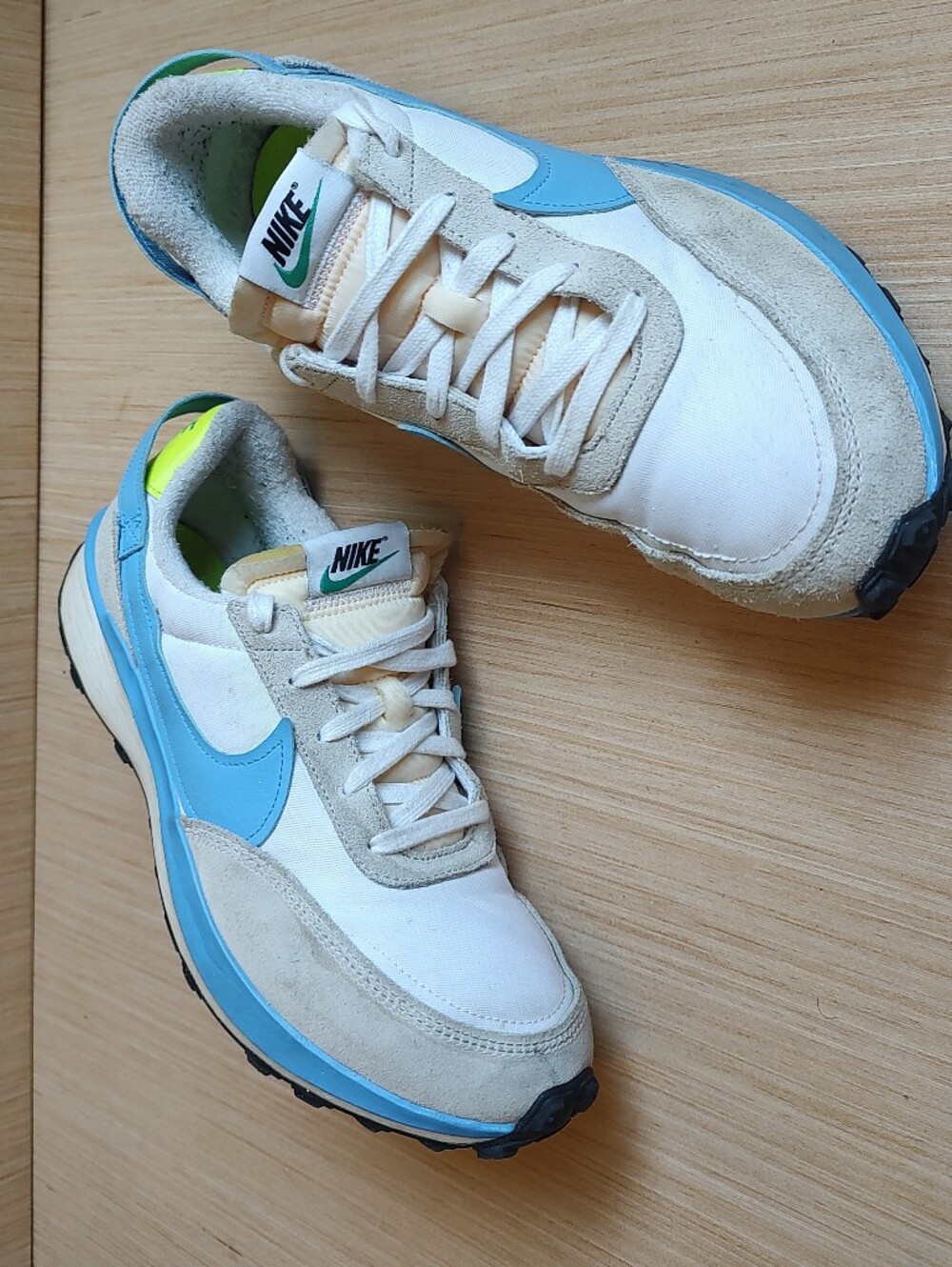 Nike Waffle Debut Sneakers Blue Grey White Lace Up Suede Fabric Men's Size 10